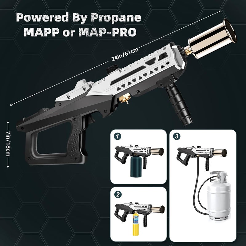 ARTFLAMM Propane Torch - Powerful Grill & Cooking Torch Gun - Adjustable Flamethrower - Culinary Blow Torch for Sous Vide, BBQ, Campfire, Charcoal Wood (Tank Not Included) - Image 2